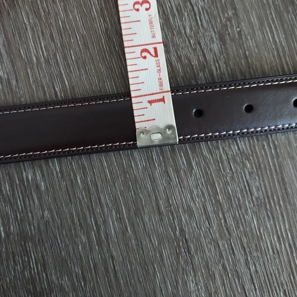 Nautica Kid's Reversible Belt Black Brown Silver Buckle Double Stitch 22